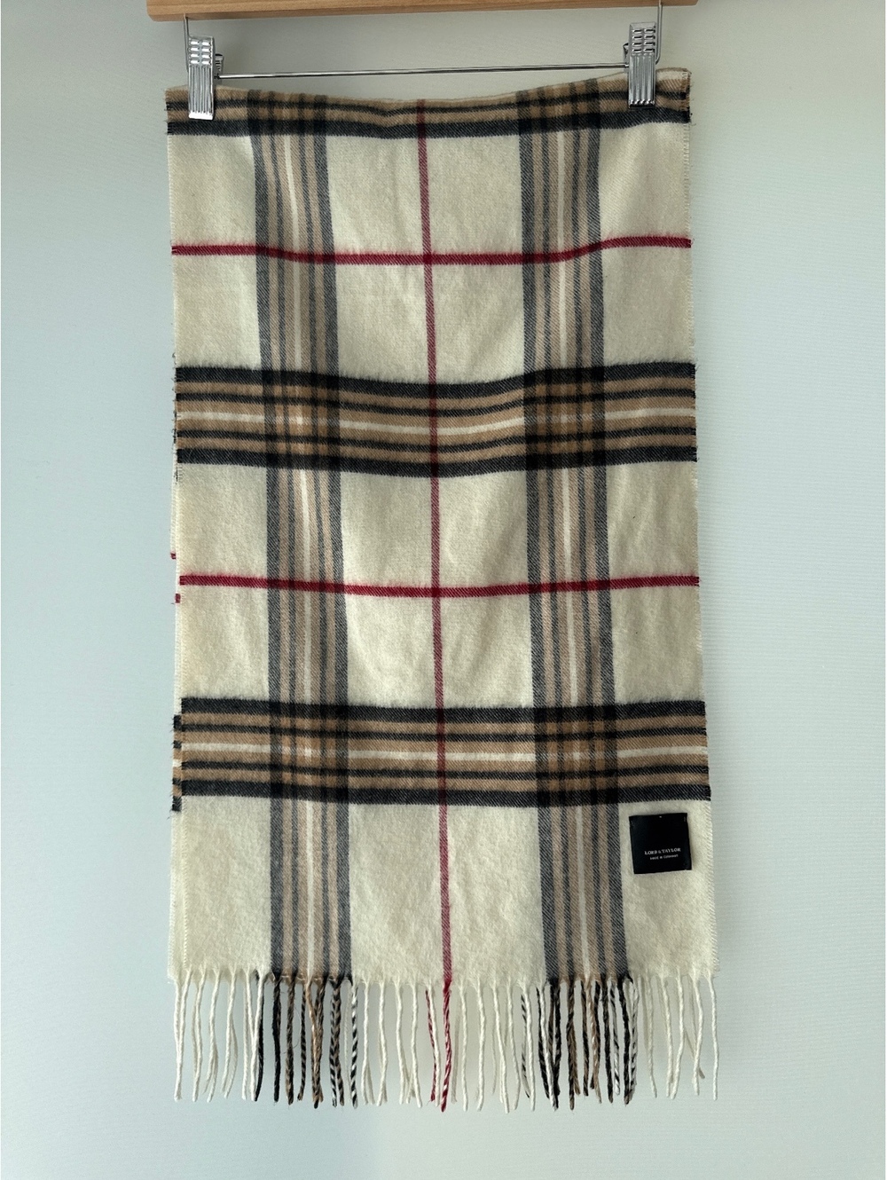 Lord & Taylor Classic Plaid Wool Scarf